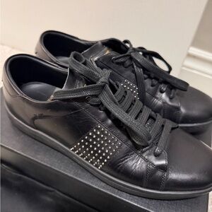Saint Laurent (YSL) Black Leather Studded Sneakers size 7